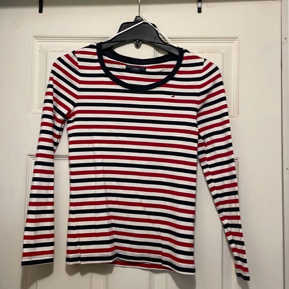Tommy Hilfiger red/white/blue long sleeve shirt